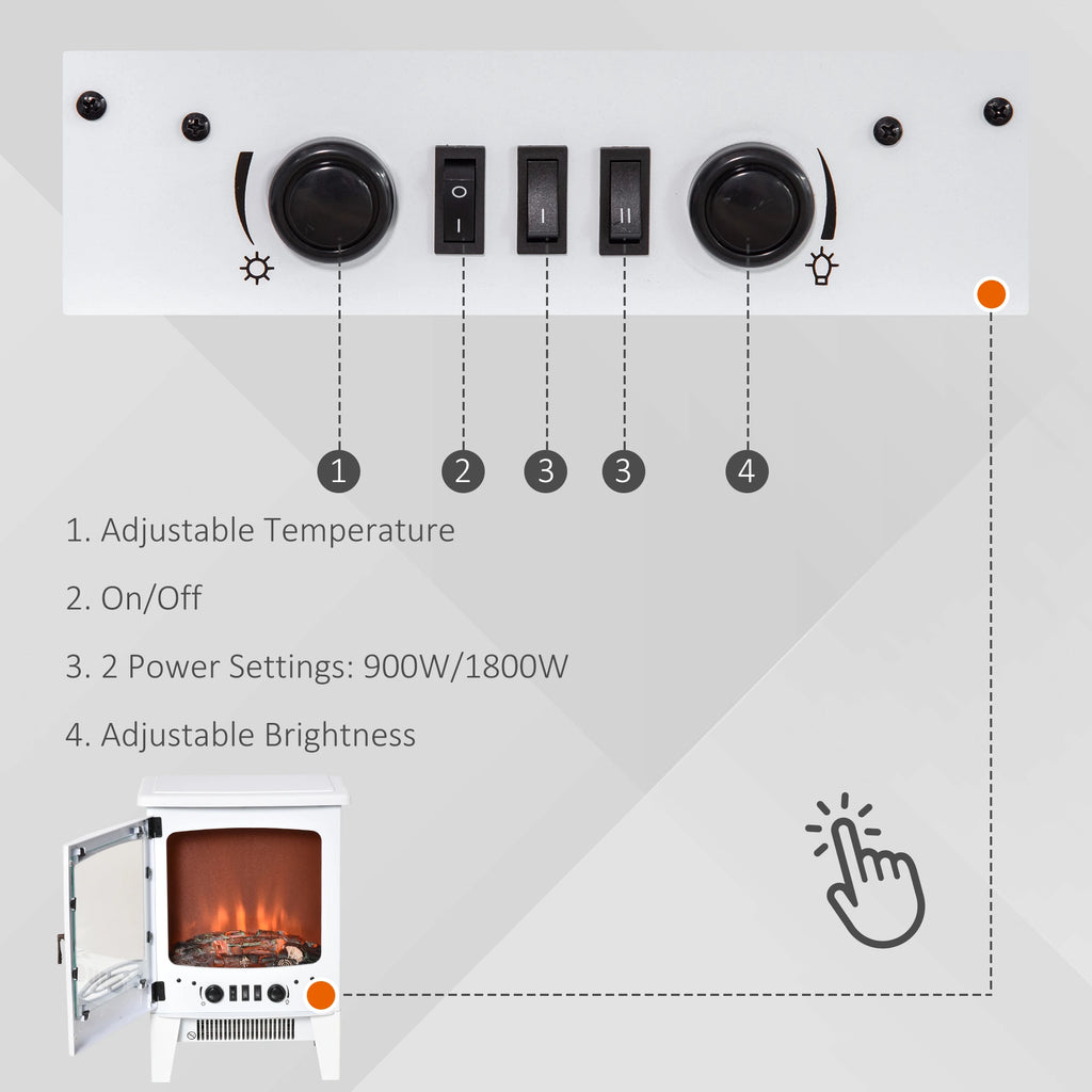 Homcom 1.8kW Tempered Glass Electric Fireplace
