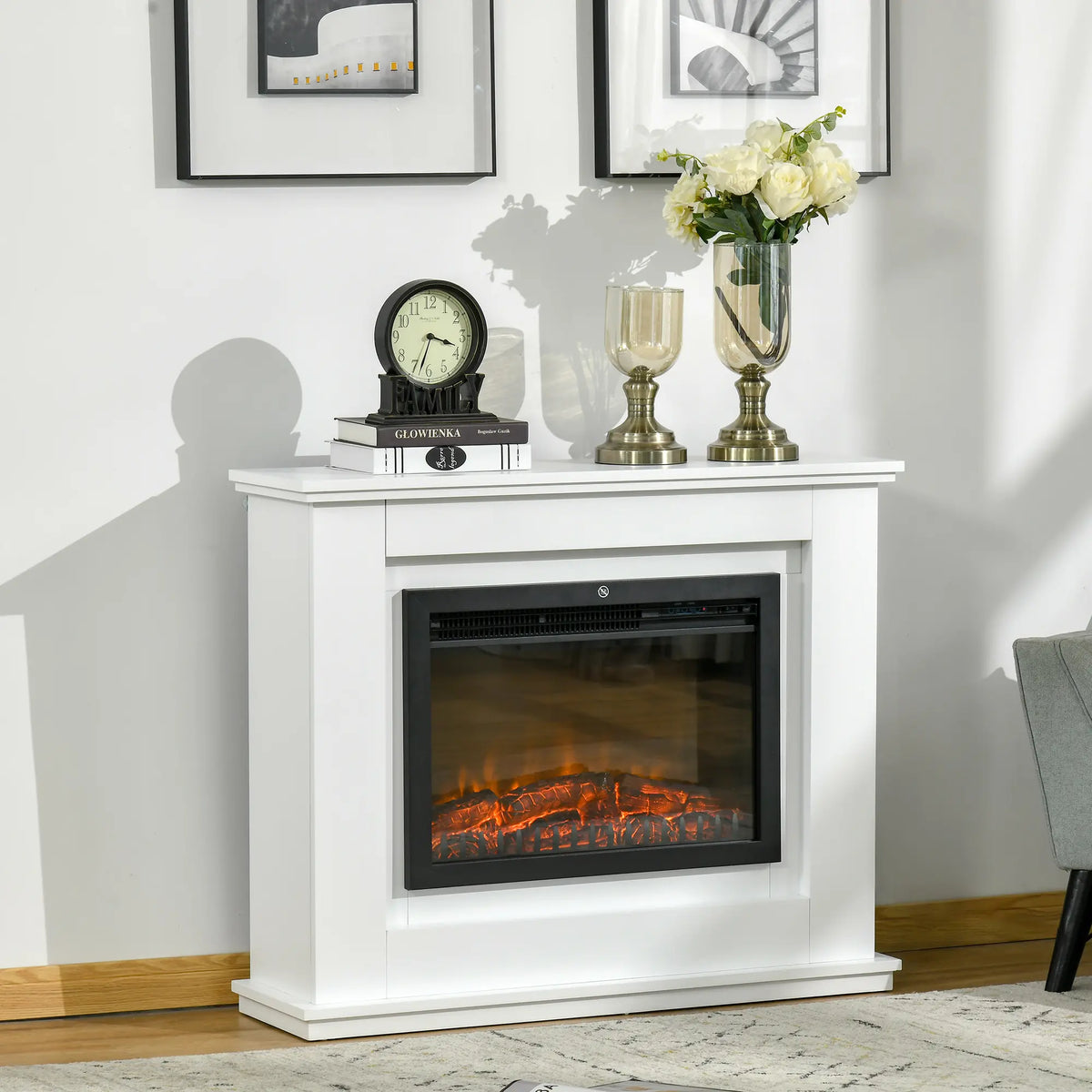 Homcom 1kW/2kW Electric Wall Fireplace