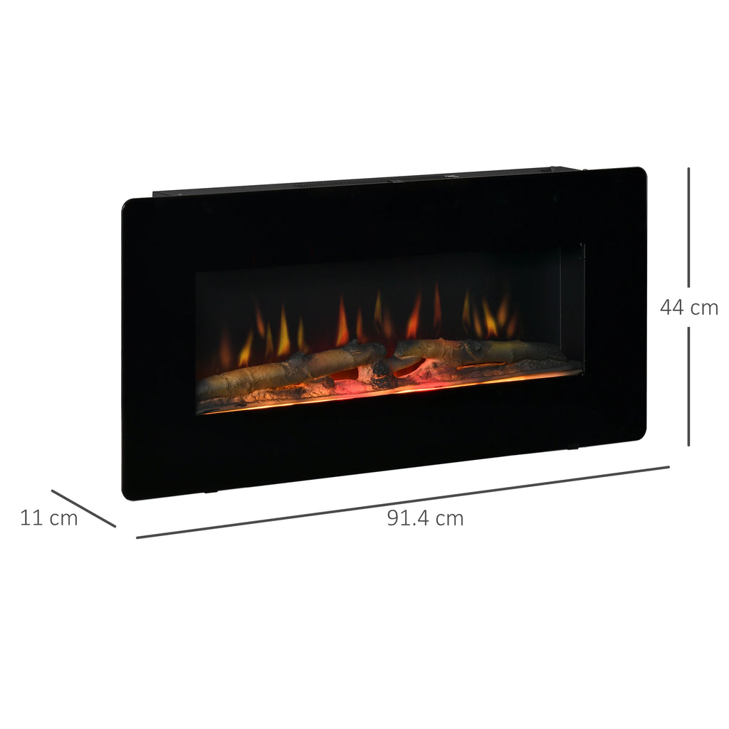 Homcom 2kW Wall-Mounted Electric Fireplace
