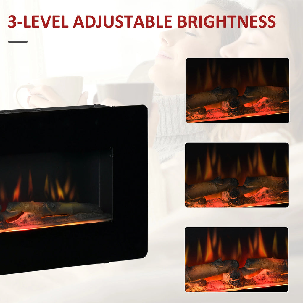 Homcom 2kW Wall-Mounted Electric Fireplace