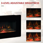 Homcom 2kW Wall-Mounted Electric Fireplace