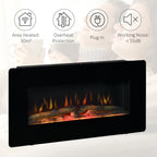 Homcom 2kW Wall-Mounted Electric Fireplace