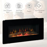 Homcom Electric Wall-Mounted Fireplace Heater with Adjustable Flame Effect