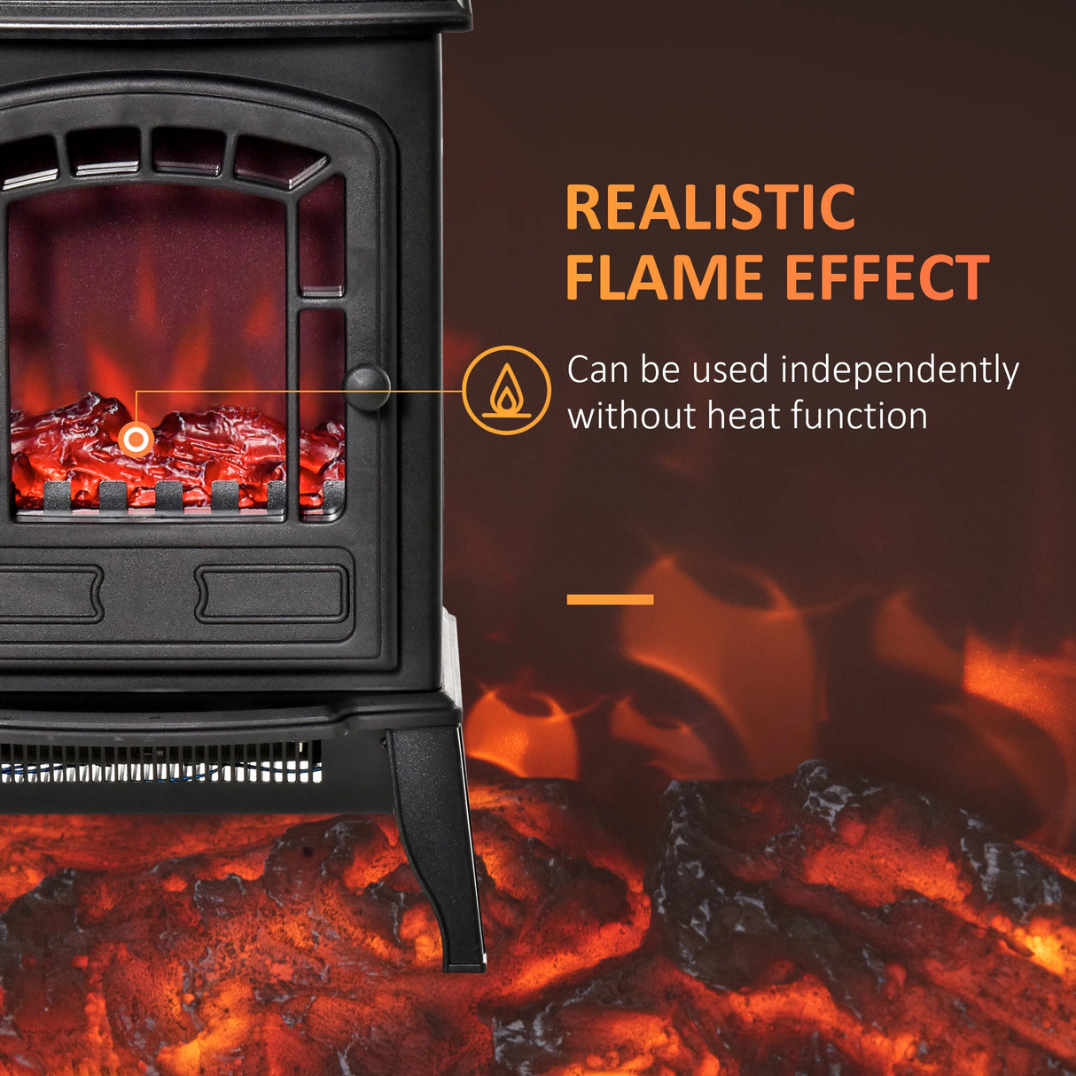 HOMCOM Freestanding Dual Power Electric Fireplace