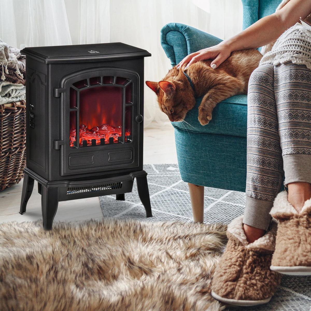 Homcom 2000W Freestanding Electric Fireplace