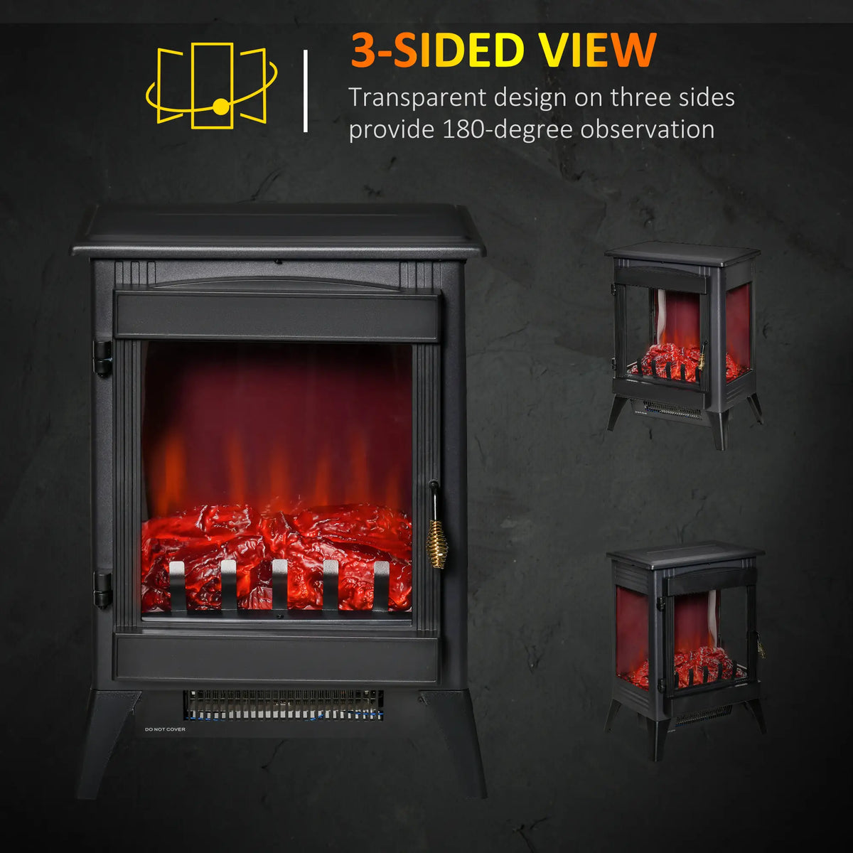 Homcom 2kW 3-Sided Electric Fireplace