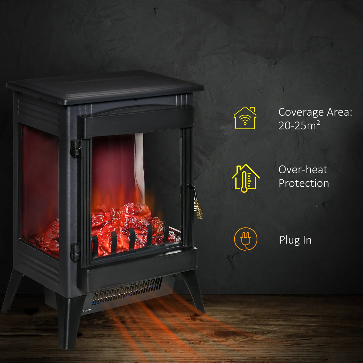 Homcom 2kW 3-Sided Electric Fireplace