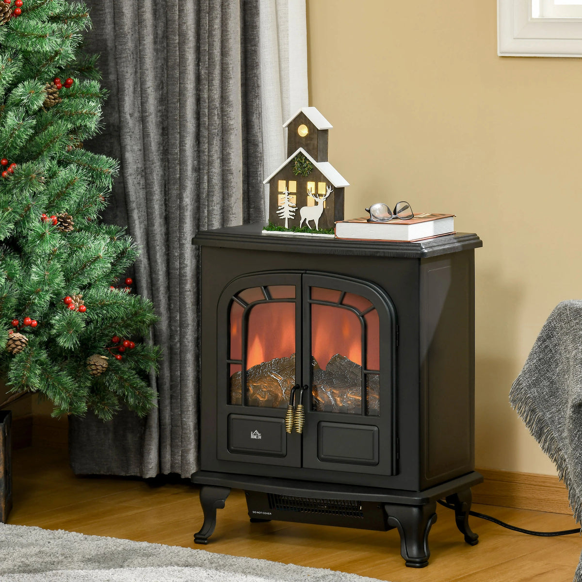 Homcom 2kW Double Door Electric Fireplace