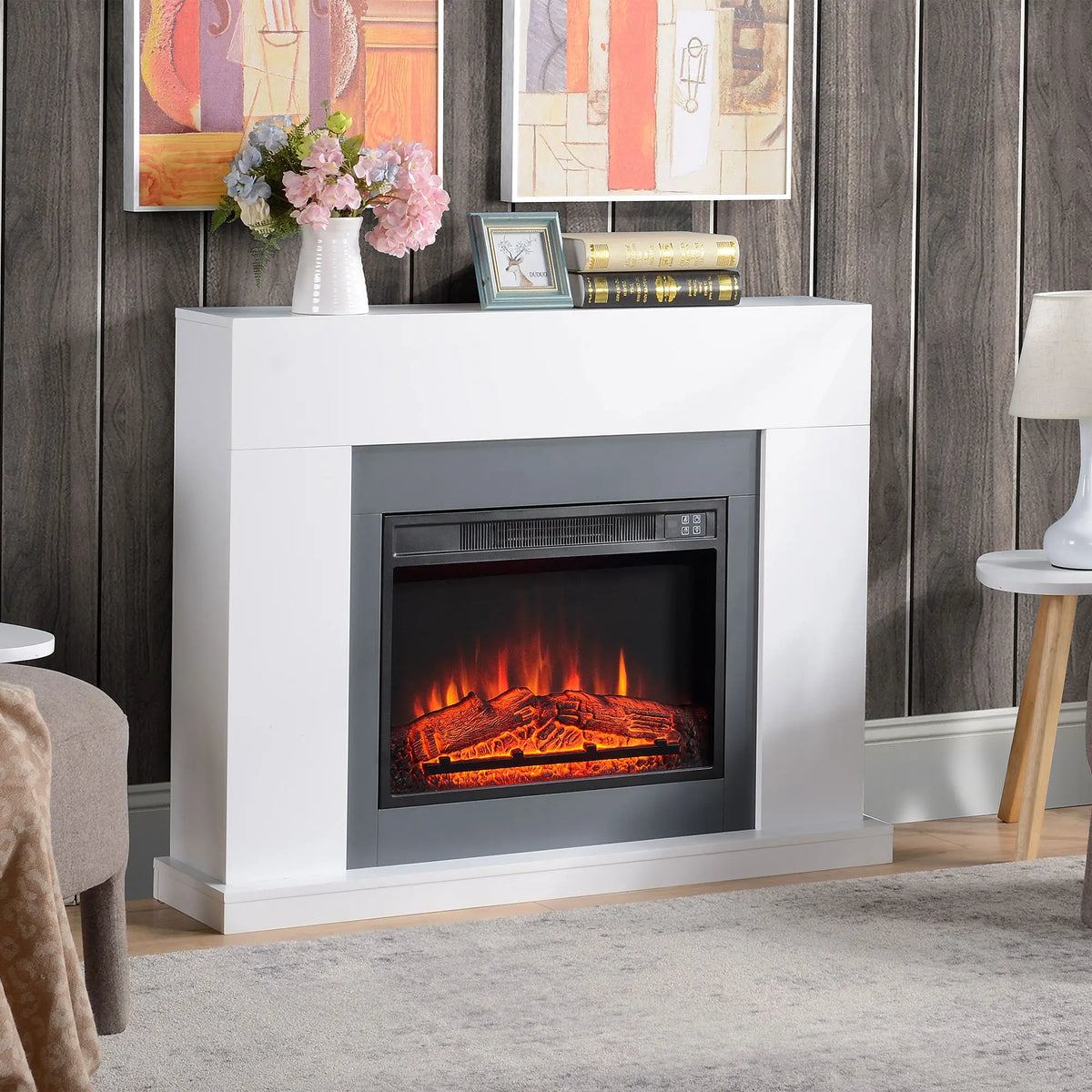 Homcom 2kW Electric Fireplace Suite