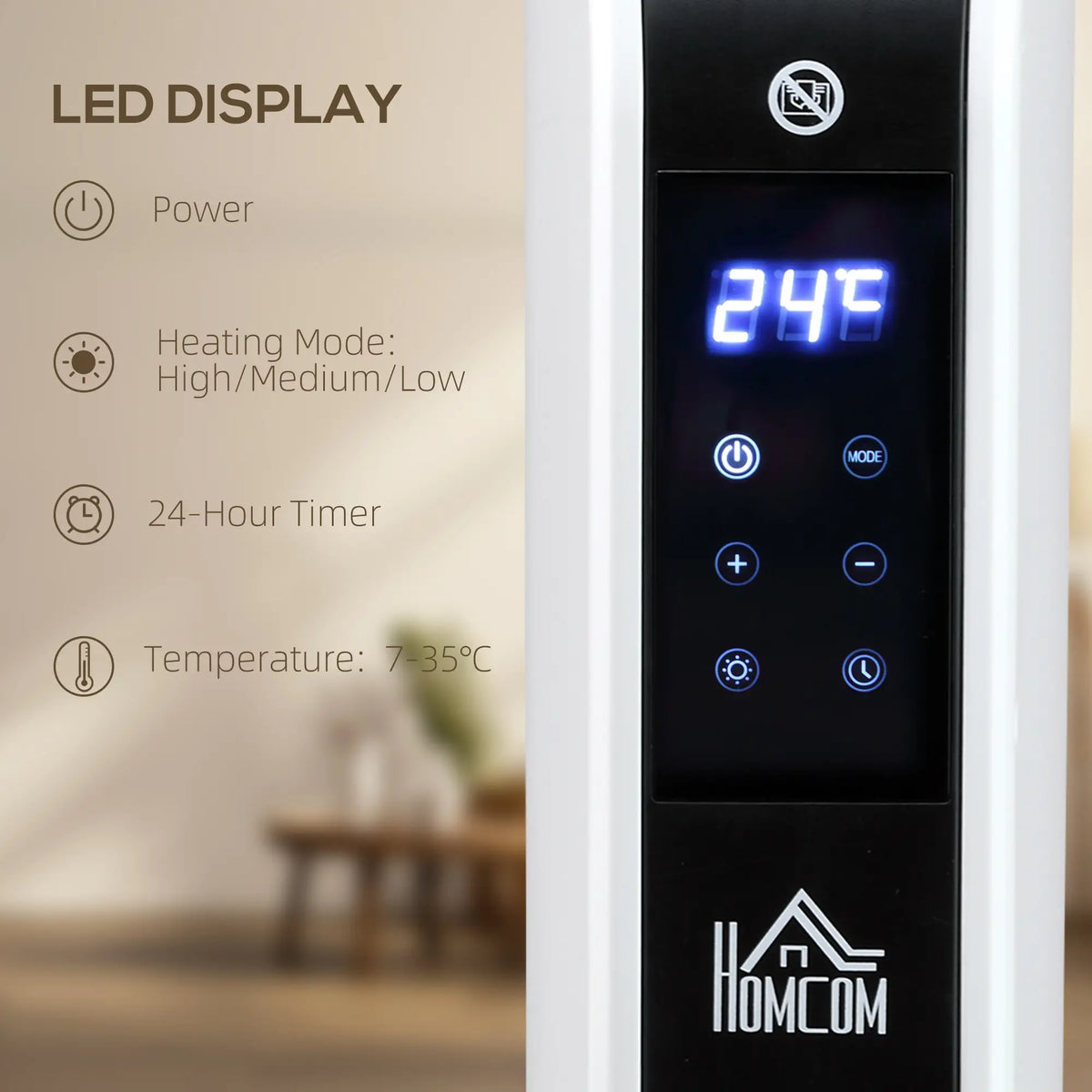 Homcom 2.18kW Slimline Heater