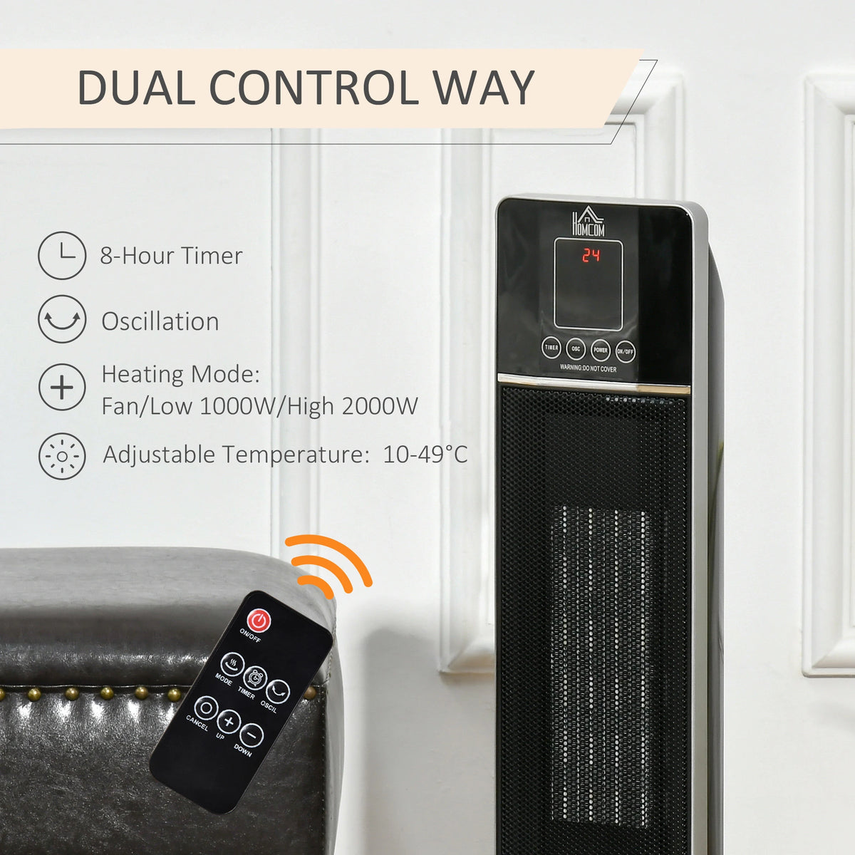 Homcom 2kW Ceramic Electric Heater