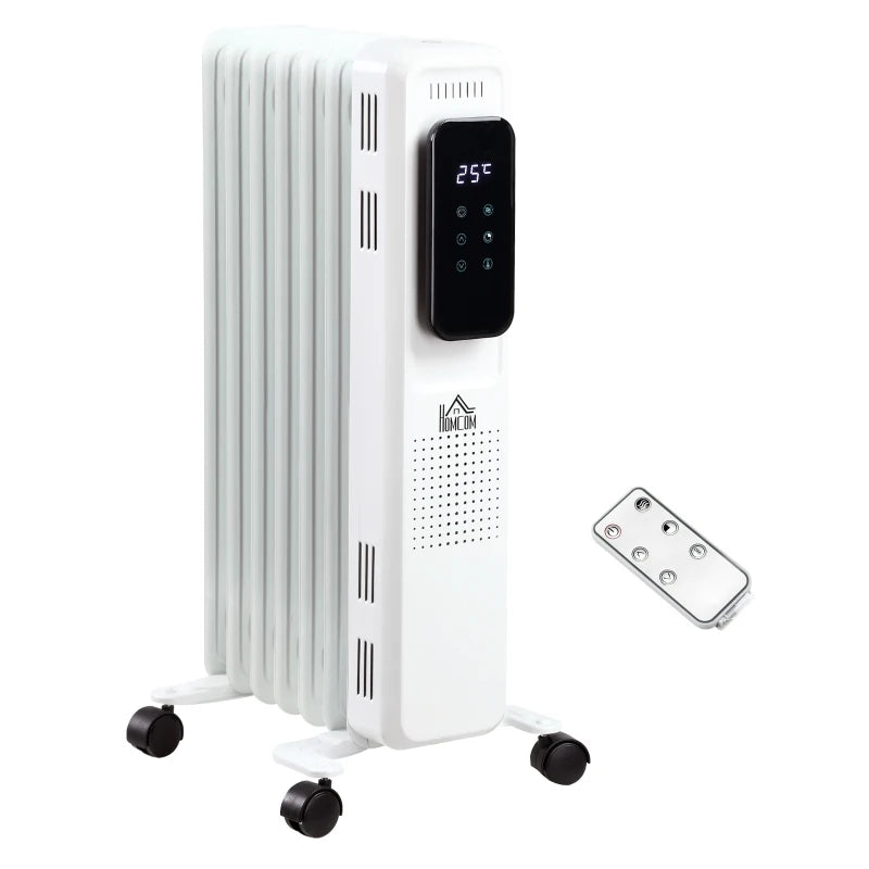 Homcom 1.5kW Portable Oil Filled 7 Fin Radiator