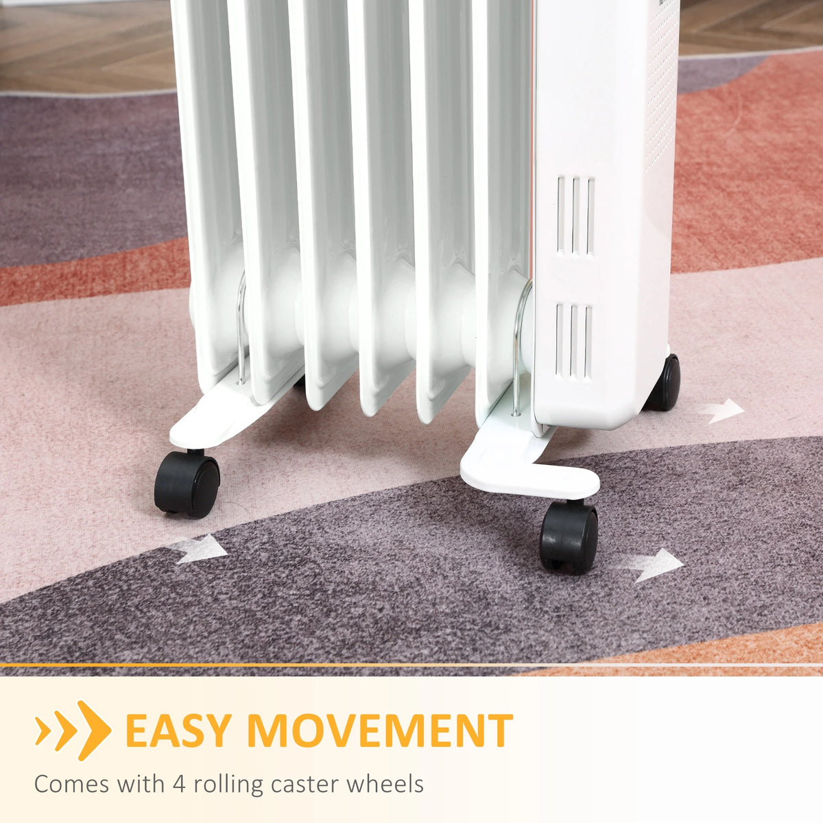Homcom 1.5kW Portable Oil Filled 7 Fin Radiator