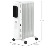 Homcom 2kW Portable Oil Filled 9-Fin Radiator