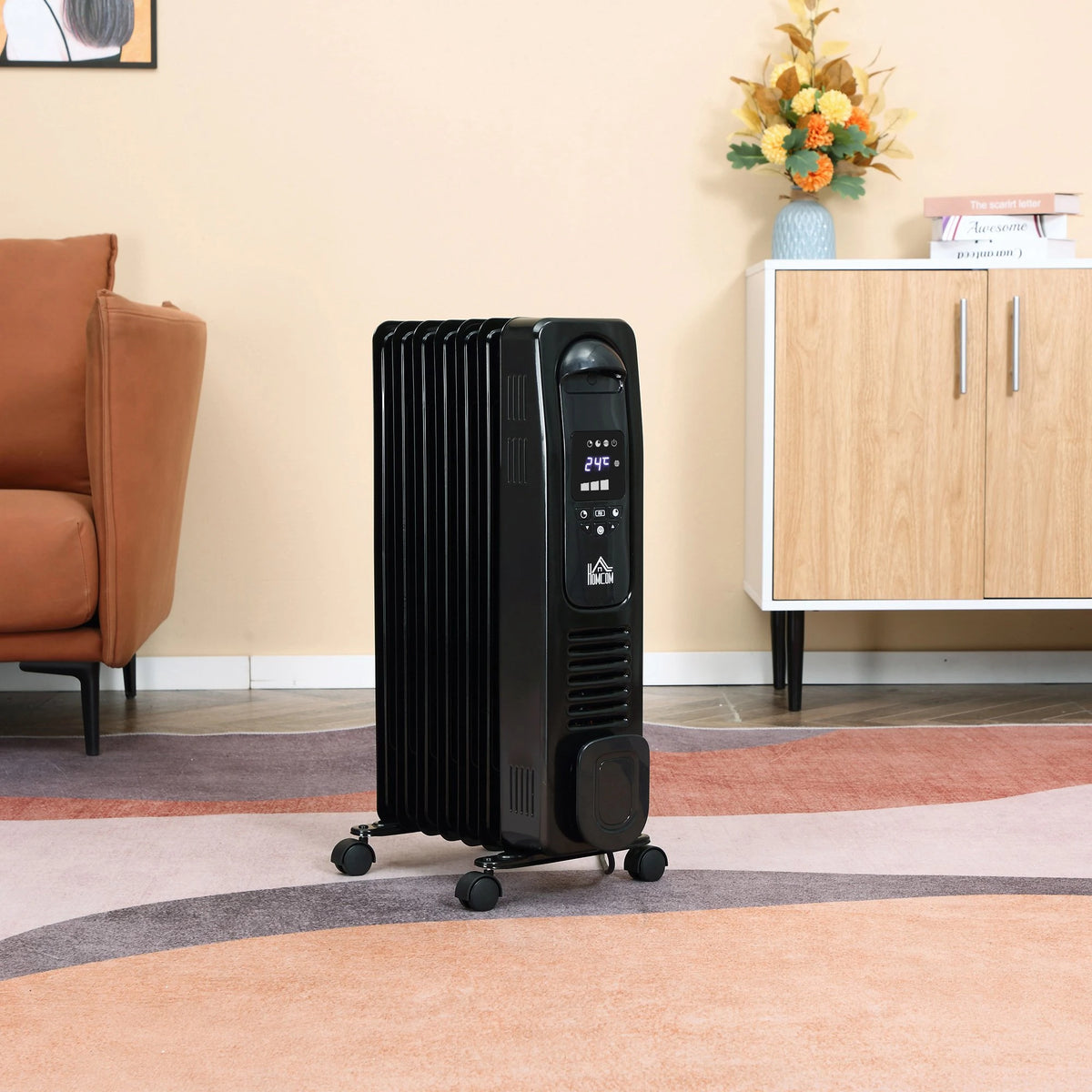 Homcom 1.5kW Portable Oil Filled Seven-Fin Radiator