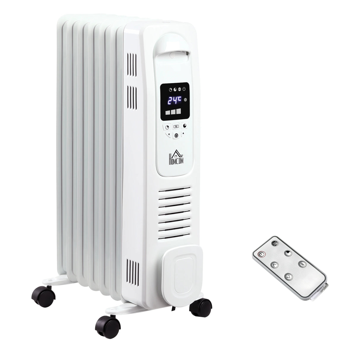 Homcom 1.5kW Portable Oil Filled Seven-Fin Radiator