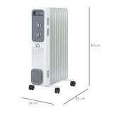 Homcom 2kW Portable Oil Filled Radiator