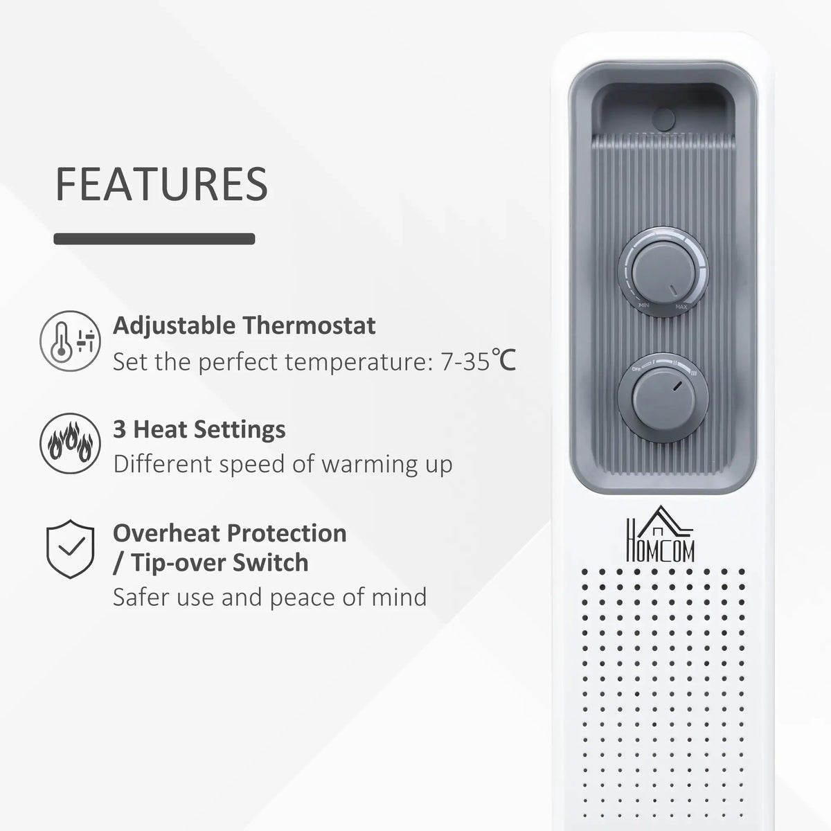 Homcom 2.5kW Oil Filled Radiator