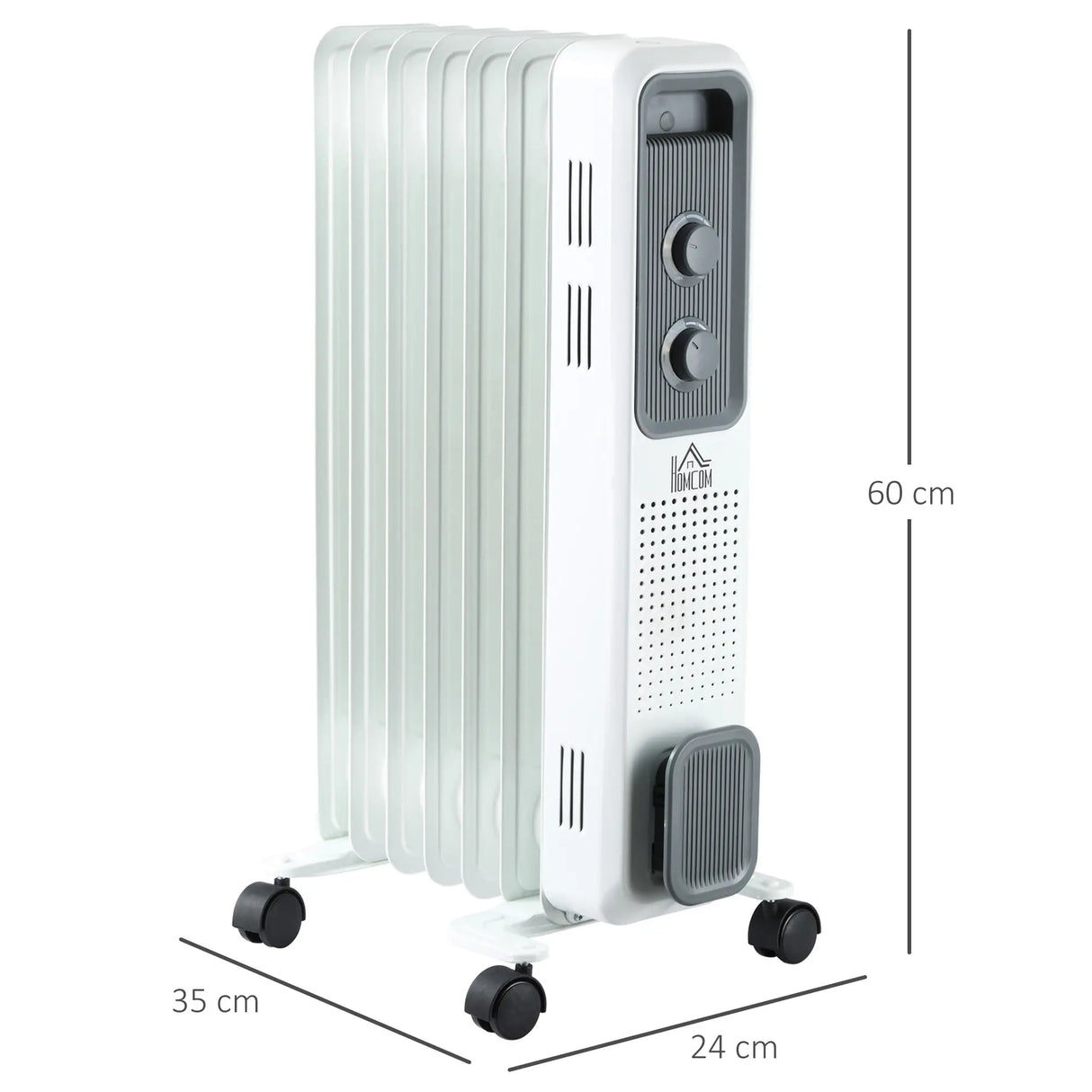 Homcom 1.5kW Portable Oil Filled 7-Fin Radiator