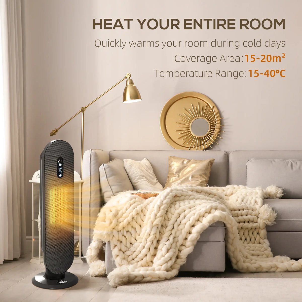 Homcom 2kW Portable Fan Heater