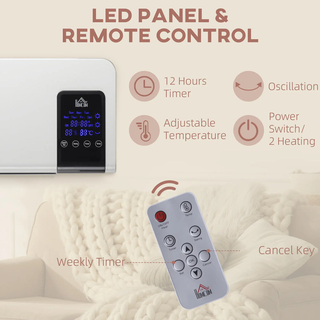 Homcom 2kW Wall Mounted Heater