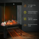 HOMCOM Dual Power Electric Fireplace with LED Flame Effect