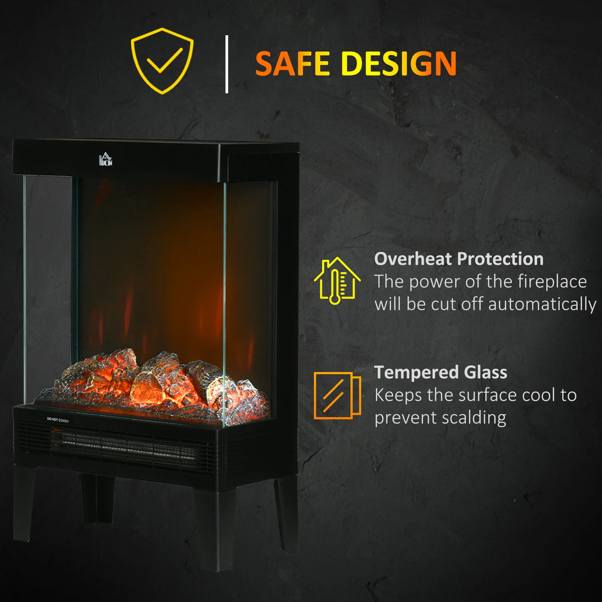 Homcom 2kW 180° Electric Fireplace