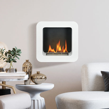 HOMCOM Wall Mounted Ethanol Fireplace with 1L Tank