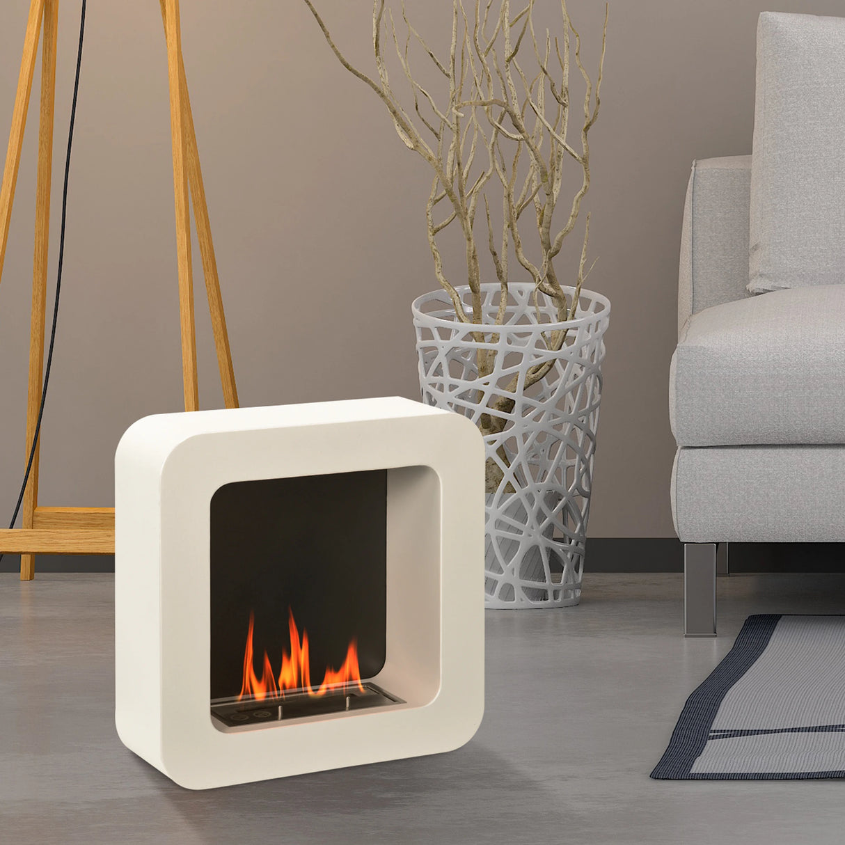 HOMCOM Wall Mounted Ethanol Fireplace with 1L Tank