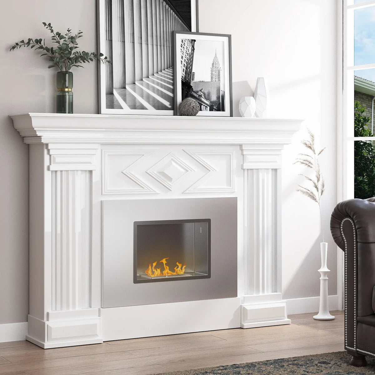 Homcom 7000 BTU Wall-Mounted Ethanol Fireplace