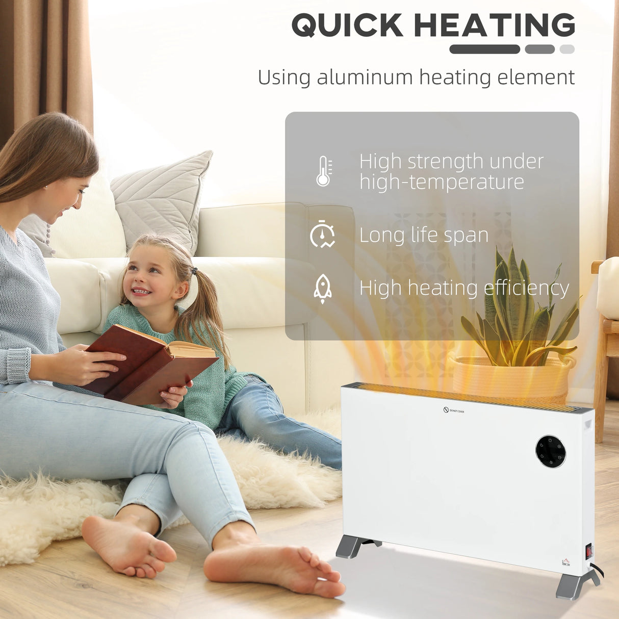 Homcom 2kw Convector Heater with 3 Heat Settings