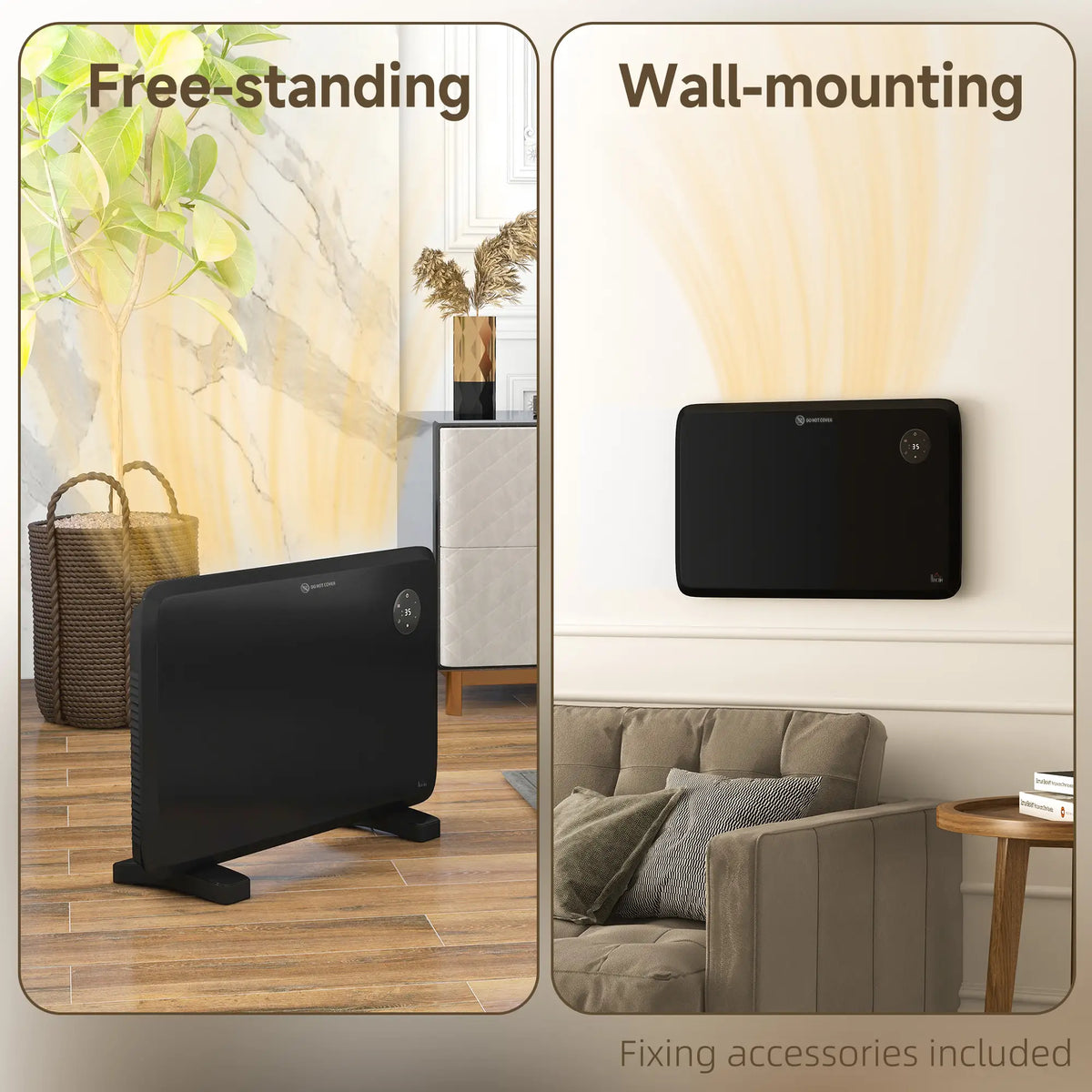 Homcom 1.2kW Free Standing / Wall Mounted Heater