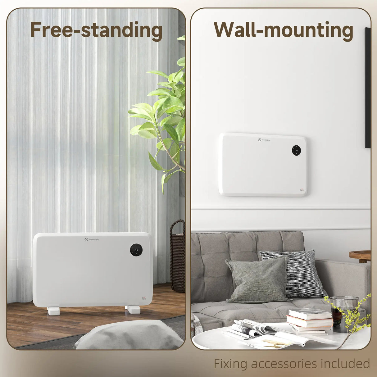 Homcom 1.2kW Free Standing / Wall Mounted Electric Heater