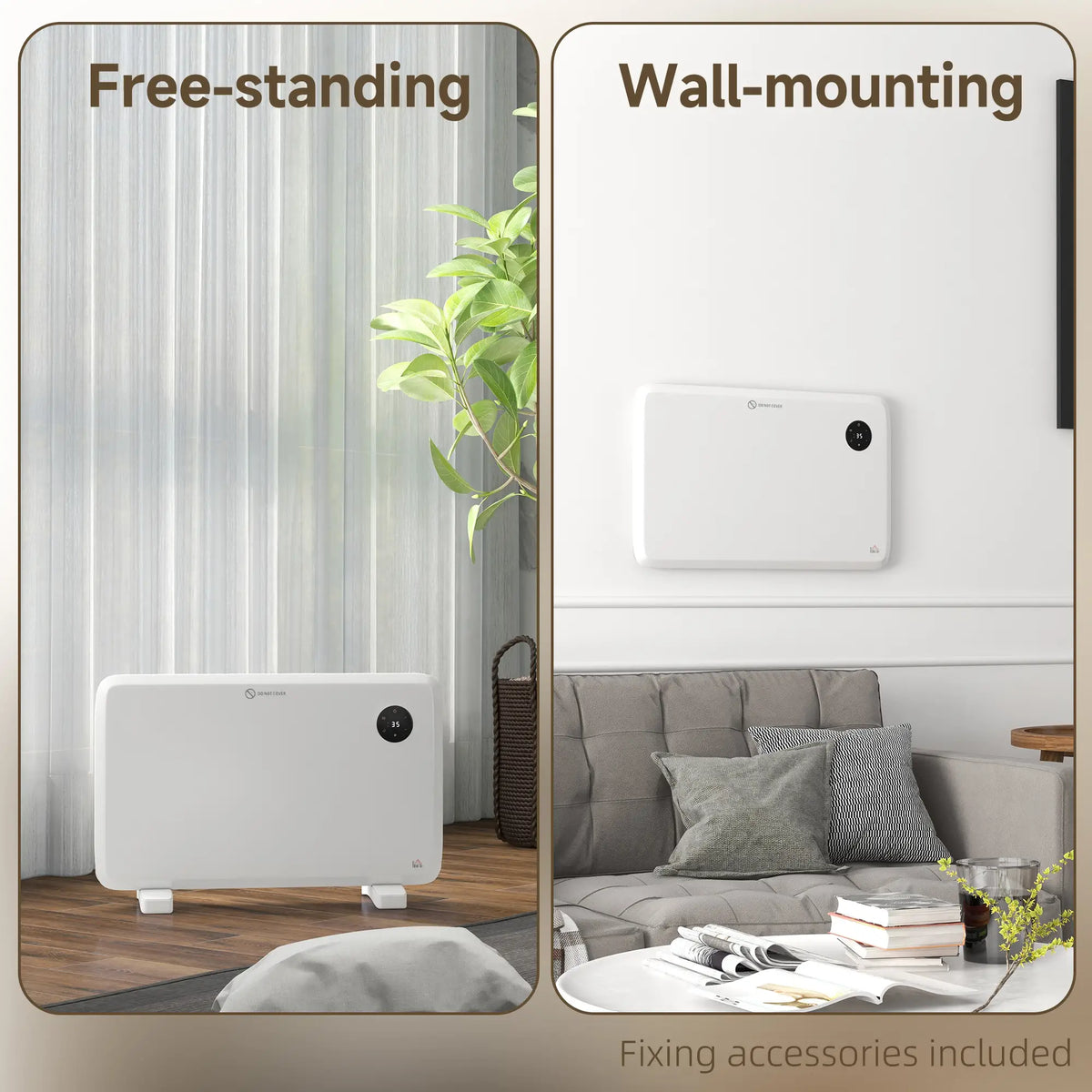 Homcom 1.2kW Free Standing / Wall Mounted Heater