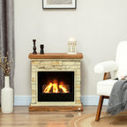 Homcom 2000 BTU Brickwork-Effect Ethanol Fireplace