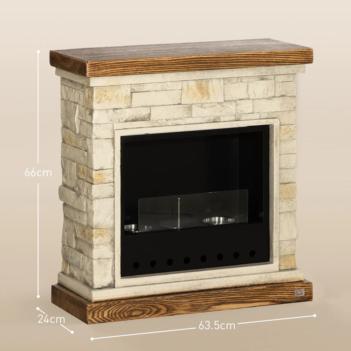 Homcom 2000 BTU Brickwork-Effect Ethanol Fireplace