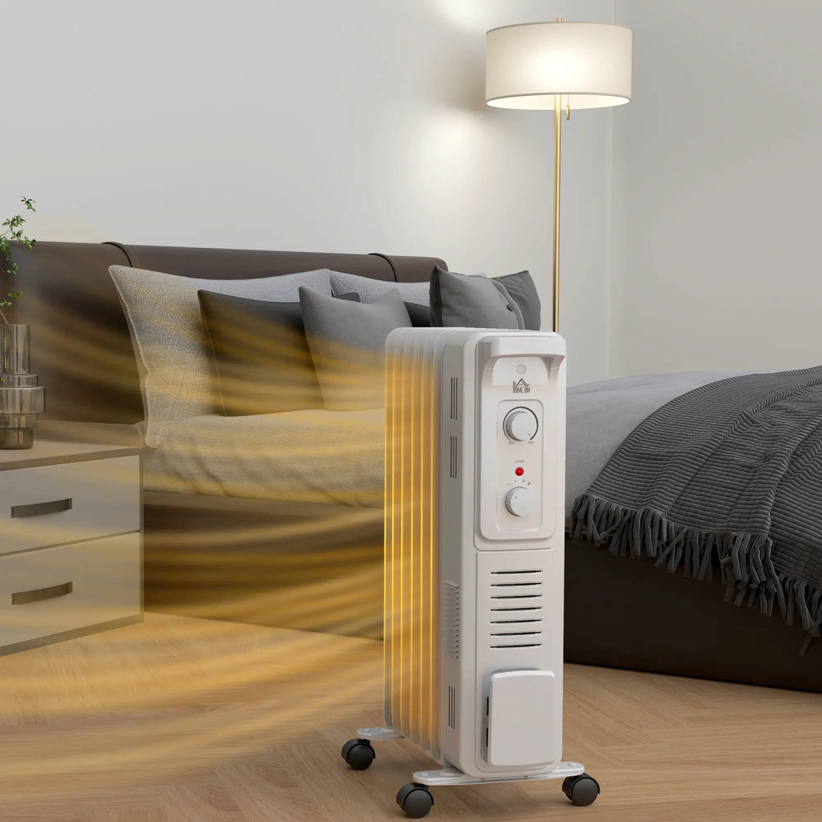 Homcom 1.5kW Portable Oil Filled 7-Fin Radiator