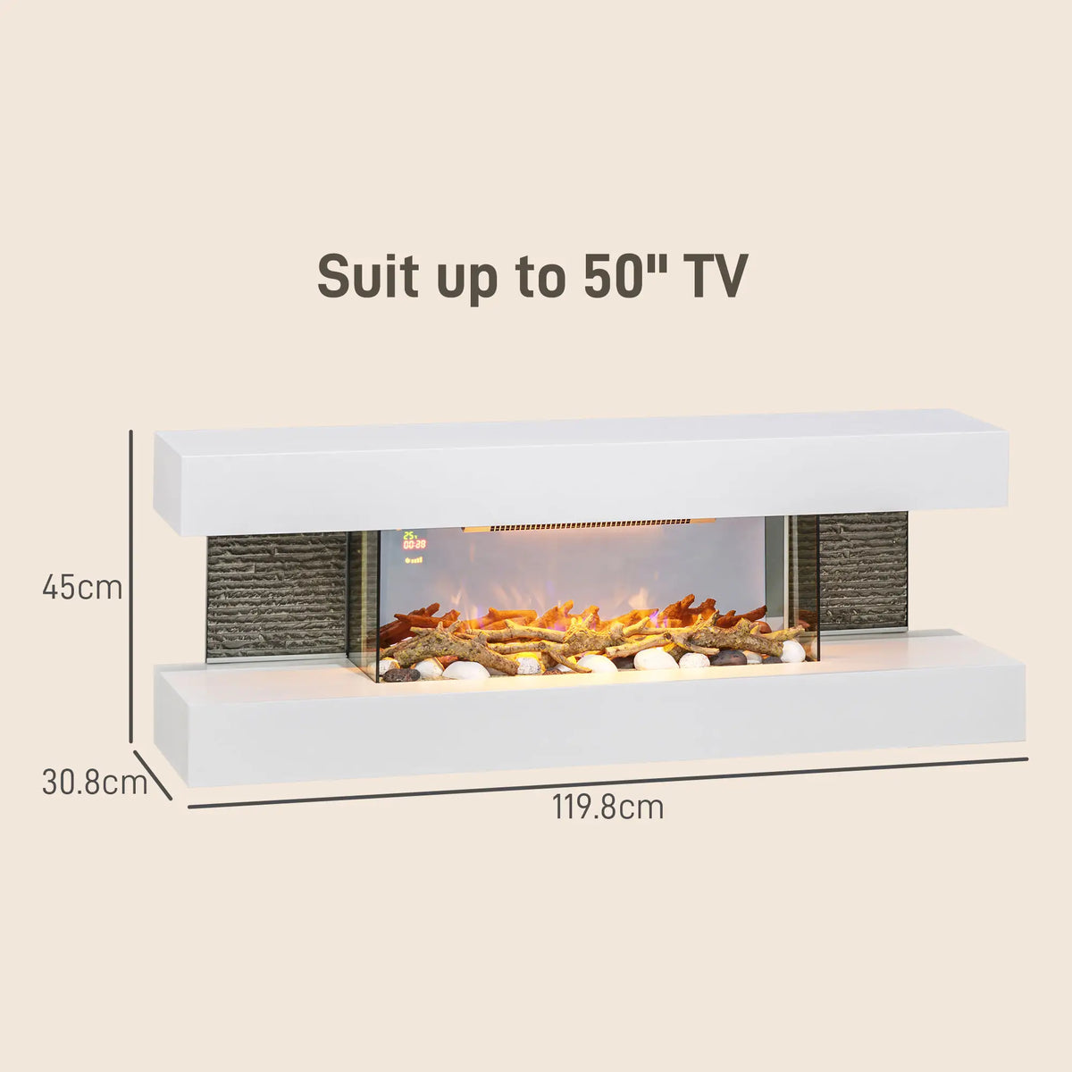 Homcom 2kW 120cm Electric Fireplace