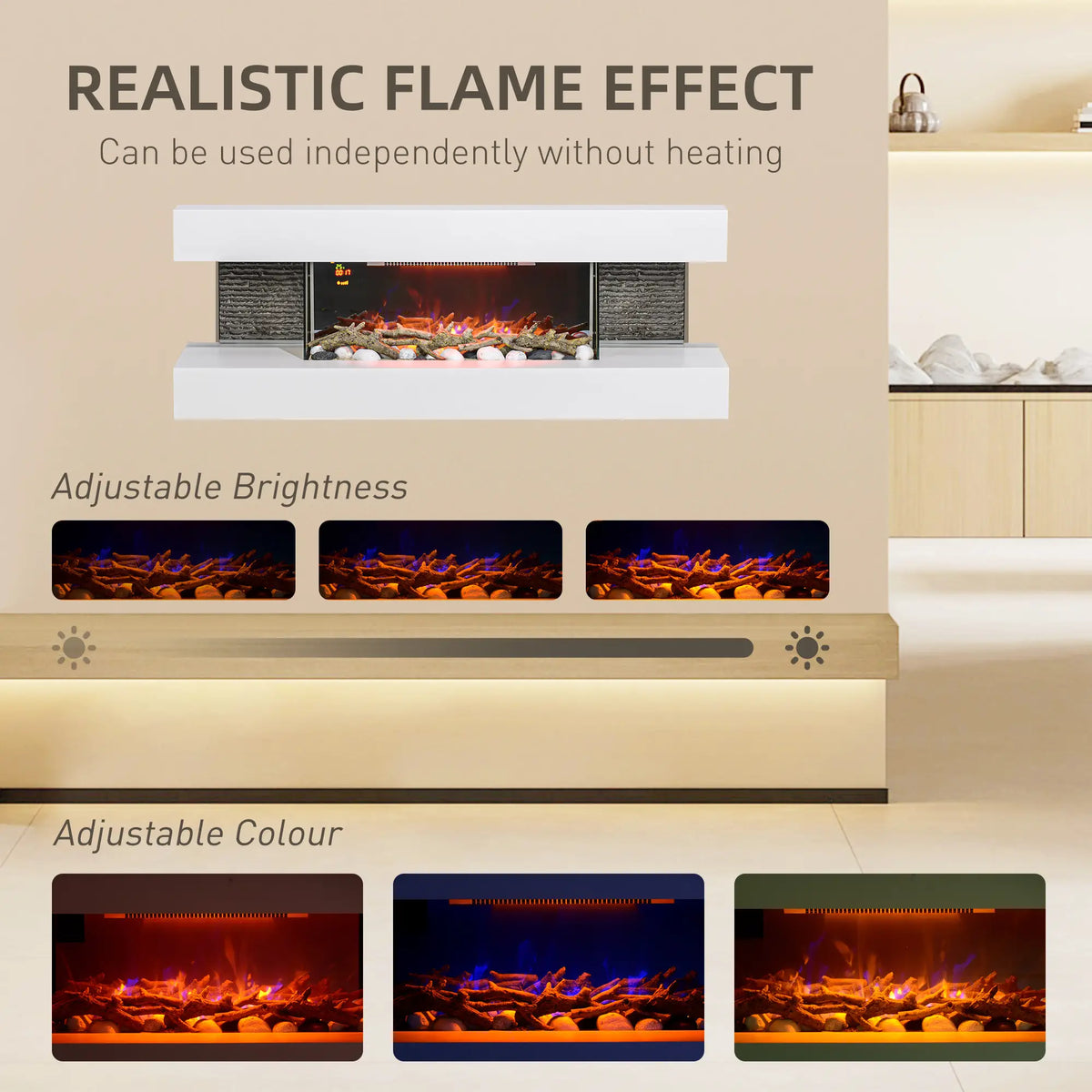 Homcom 2kW 120cm Electric Fireplace