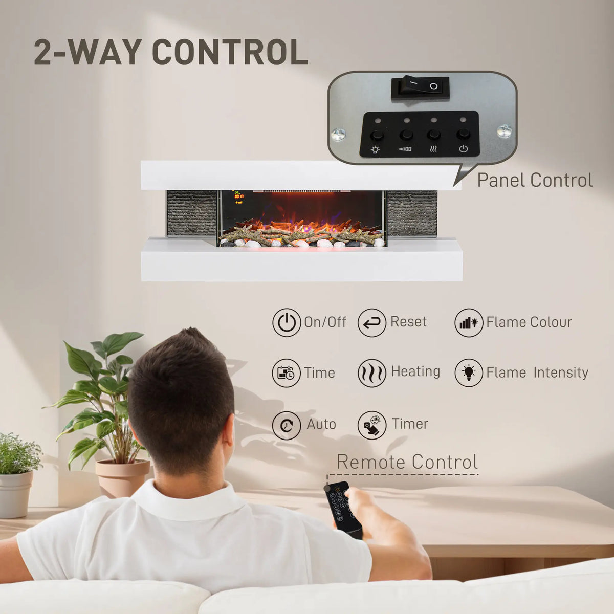 Homcom 2kW 120cm Electric Fireplace