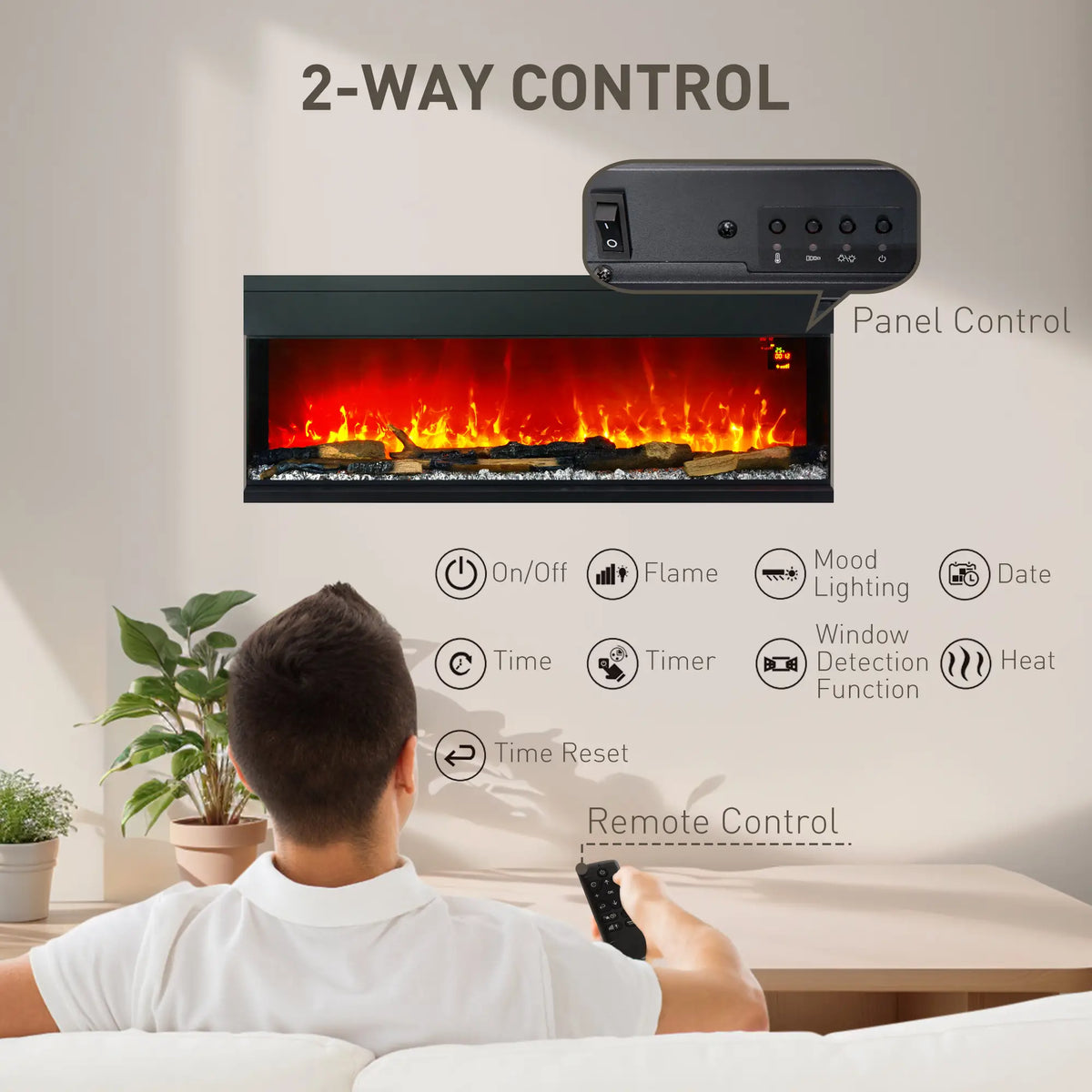 Homcom 1.8kW Electric Fireplace