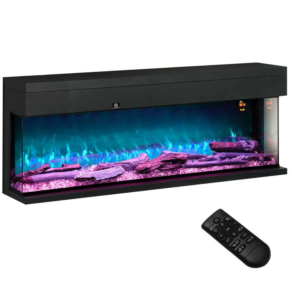 Homcom 1.8 kW Electric Fireplace with Adjustable Flame