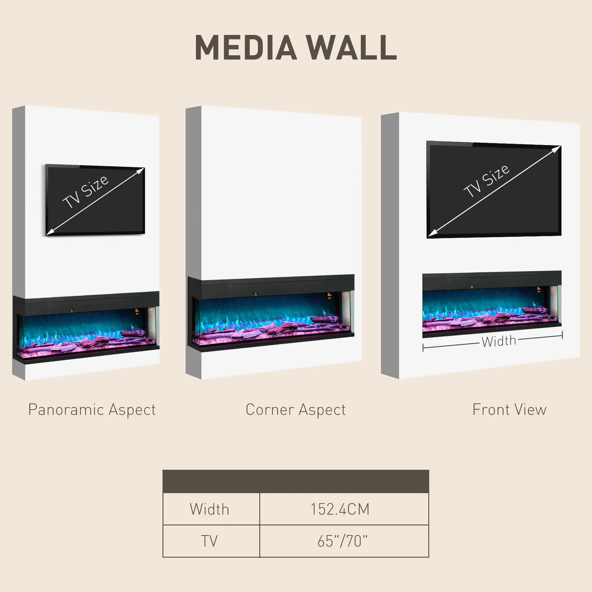 Homcom 1.8kW Electric Fireplace