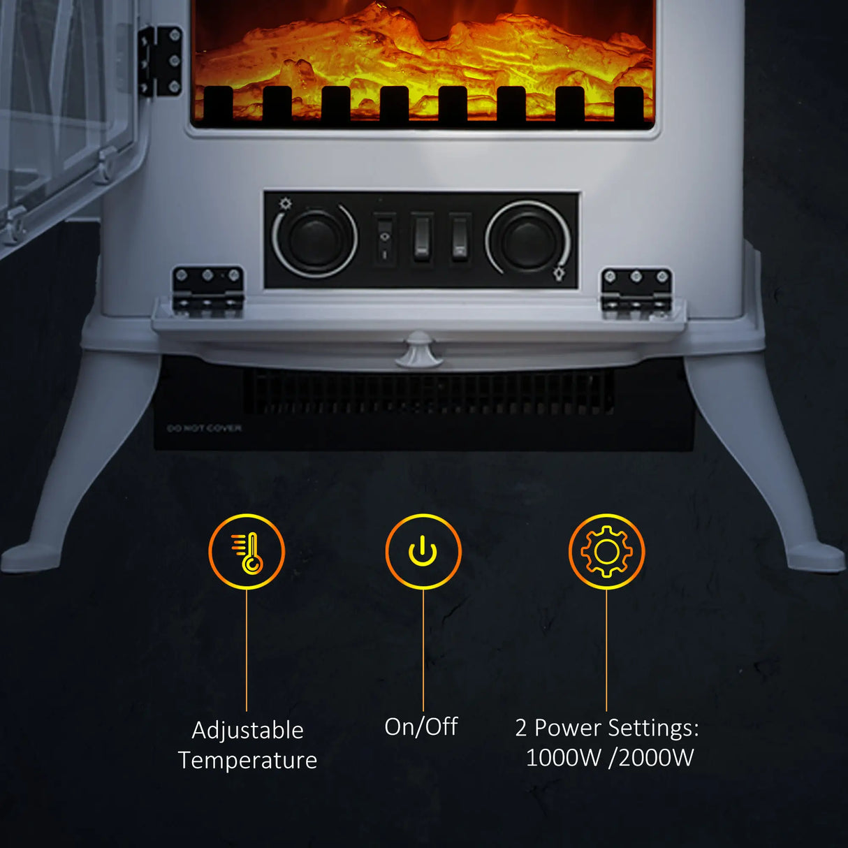 Homcom Dual-Power Electric Fireplace