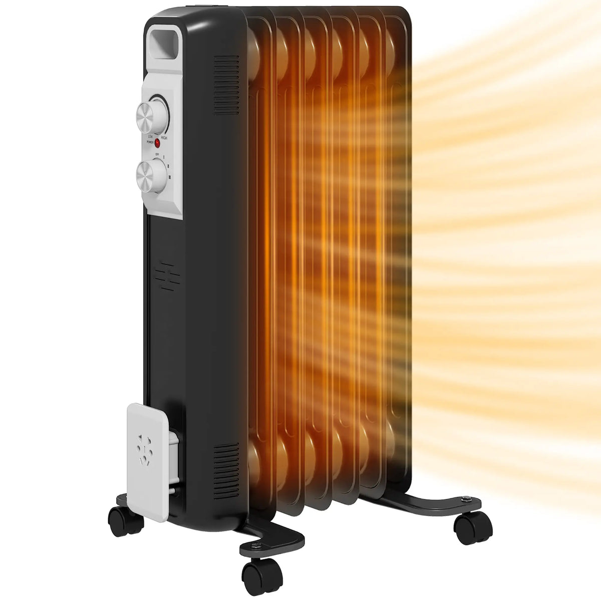 Homcom 1.5kW Portable Oil Filled Nine-Fin Radiator