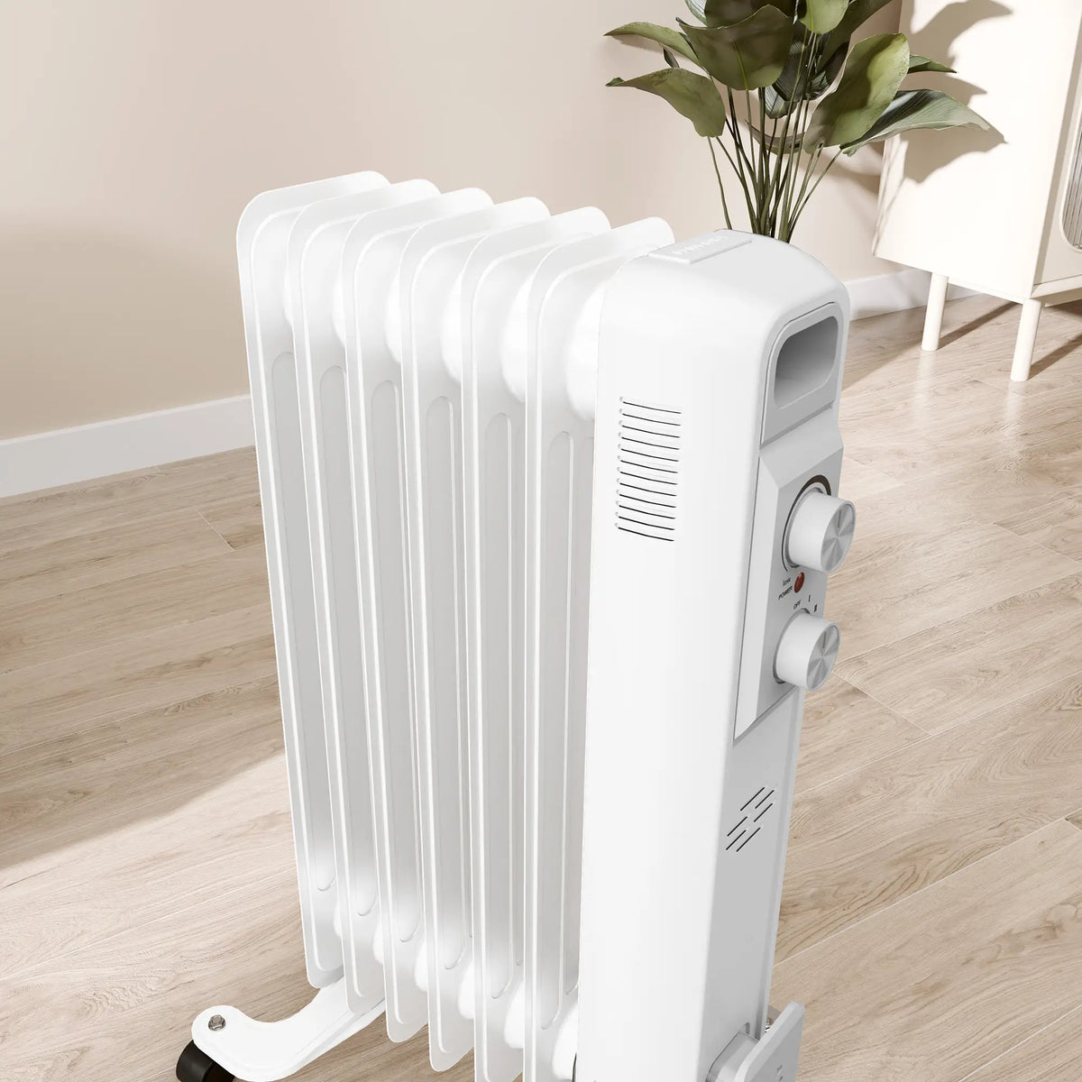 Homcom 1.5kW Portable Oil Filled Nine-Fin Radiator
