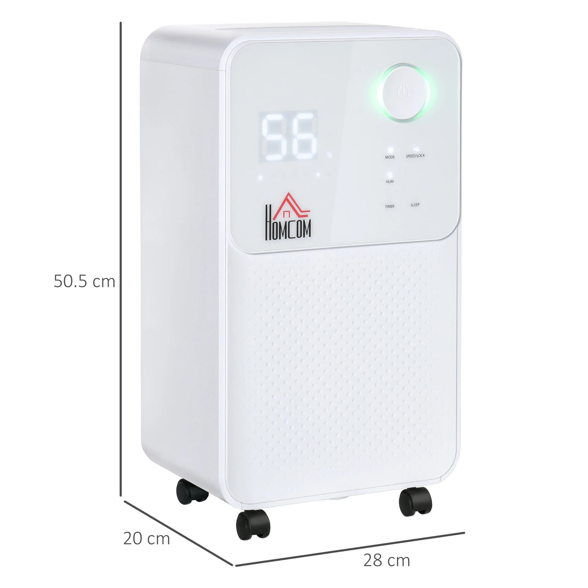 Homcom 12L/Day Dehumidifier with Humidity Control