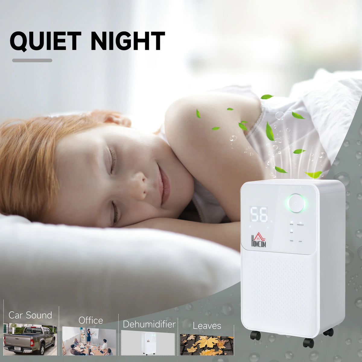Homcom 12L/Day Dehumidifier with Humidity Control