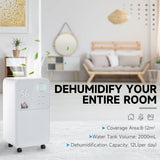 Homcom 12L/Day Dehumidifier with Humidity Control