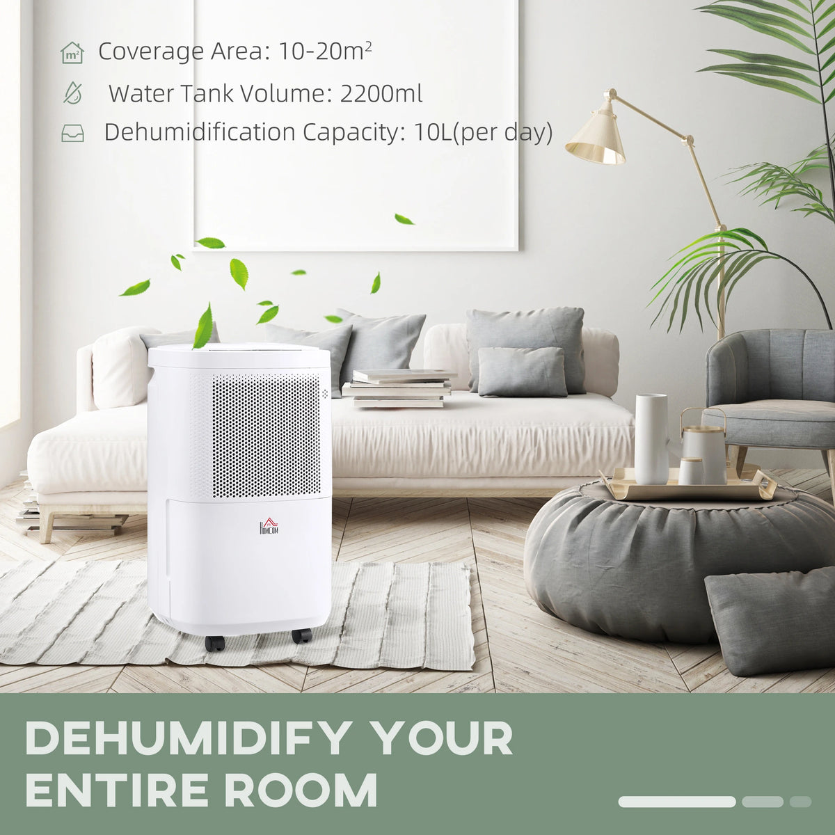 Homcom 2.2L Tank 10L/Day Dehumidifier